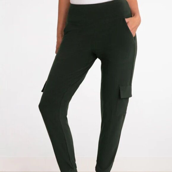 Sympli Pull-On Black Jersey Cargo Pant -Effortless Elegance and Utility Size 14 - Picture 1 of 6